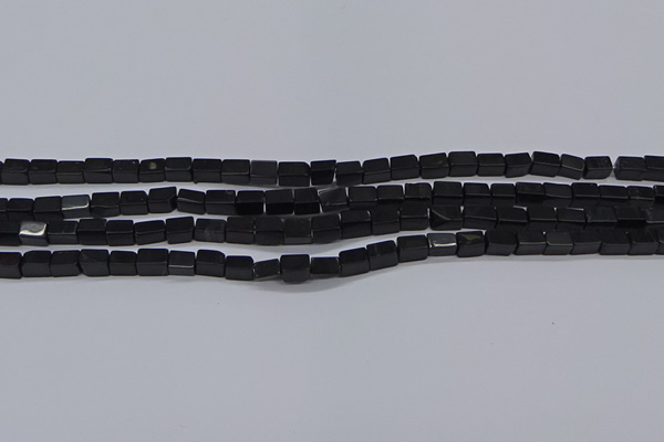 CCU700 15.5 inches 4*6mm cuboid black stone beads wholesale