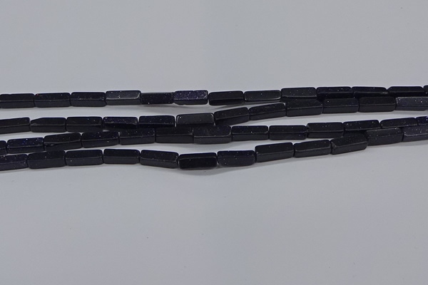 CCU728 15.5 inches 4*13mm cuboid blue goldstone beads wholesale