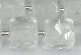 CCU770 15 inches 10*10mm faceted cube white crystal beads