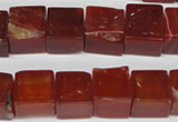 CCU81 15.5 inches 12*12mm cube red agate beads wholesale