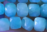 CCU811 15 inches 4mm faceted cube amazonite beads