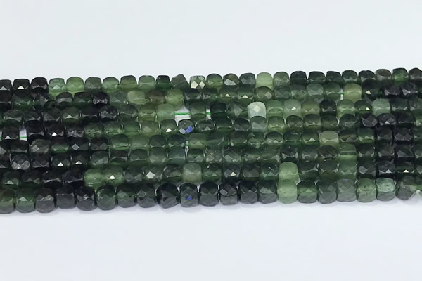 CCU863 15 inches 6mm faceted cube jade beads
