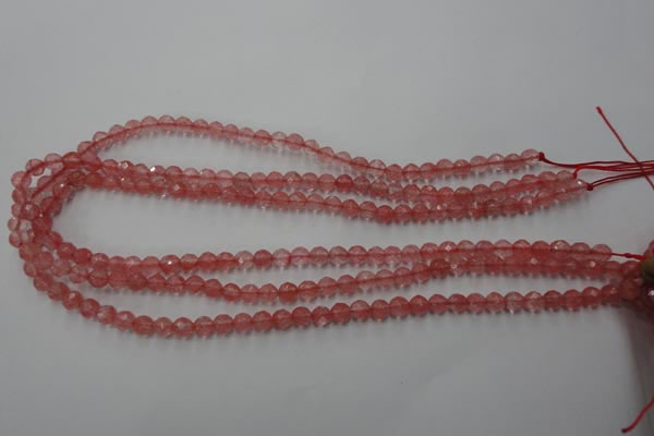 CCY111 15.5 inches 6mm faceted round cherry quartz beads wholesale