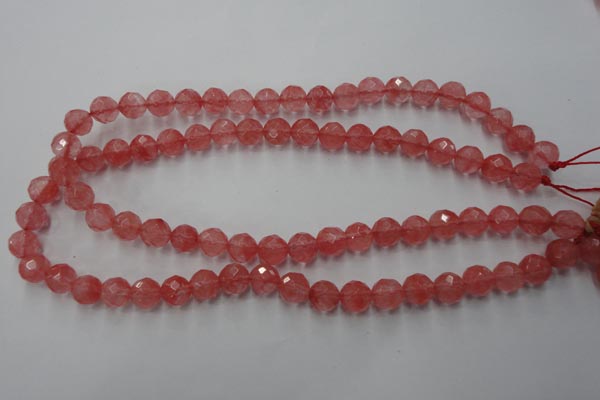 CCY113 15.5 inches 10mm faceted round cherry quartz beads wholesale