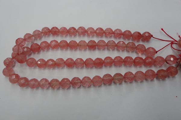 CCY114 15.5 inches 12mm faceted round cherry quartz beads wholesale