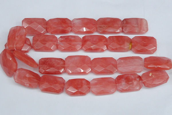 CCY166 15.5 inches 20*30mm faceted rectangle cherry quartz beads