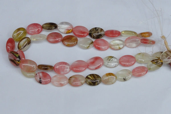 CCY217 15.5 inches 13*18mm oval volcano cherry quartz beads