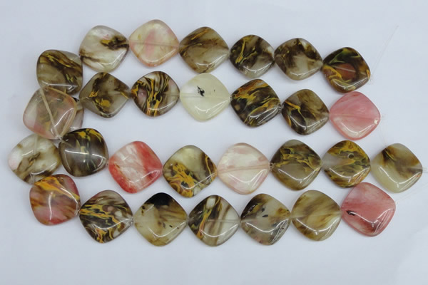 CCY226 15.5 inches 24*24mm diamond volcano cherry quartz beads