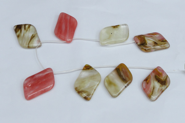 CCY235 Top-drilled 30*50mm marquise volcano cherry quartz beads