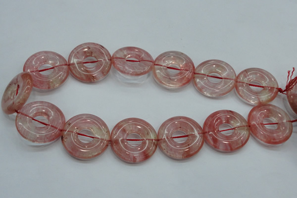 CCY56 15.5 inches 30mm donut cherry quartz beads wholesale