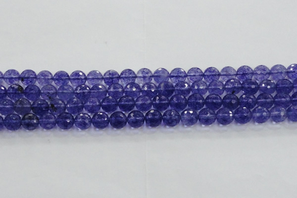 CCY604 15.5 inches 12mm faceted round blue cherry quartz beads