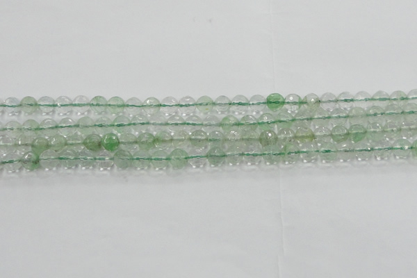 CCY611 15.5 inches 6mm faceted round green cherry quartz beads