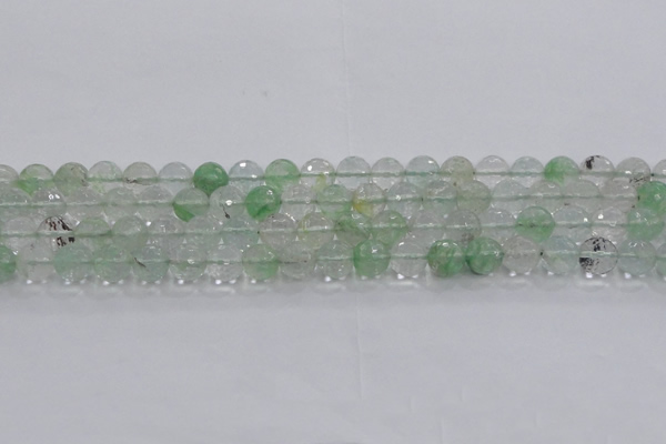 CCY613 15.5 inches 10mm faceted round green cherry quartz beads