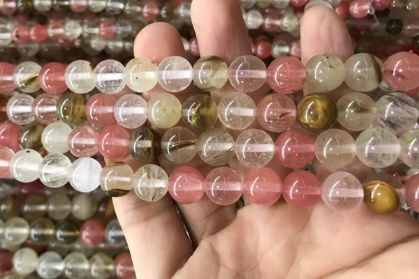 CCY633 15.5 inches 10mm round volcano cherry quartz beads wholesale