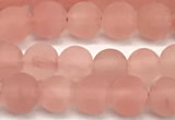 CCY670 15 inches 4mm round matte cherry quartz beads