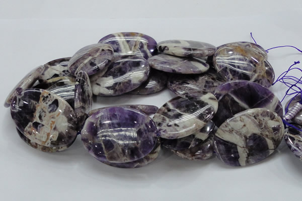 CDA12 15.5 inches 35*50mm oval dogtooth amethyst quartz beads