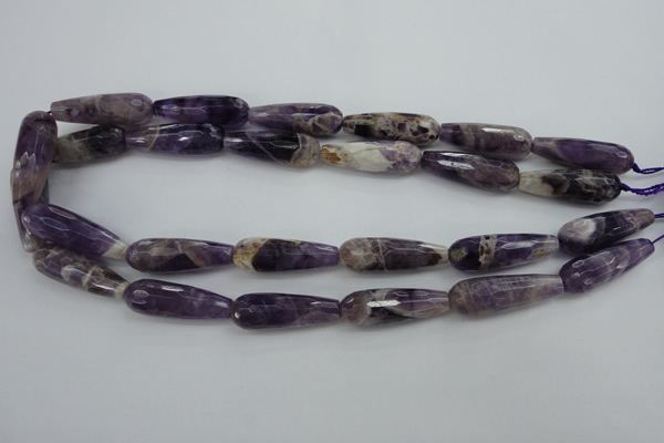 CDA32 15.5 inches 10*30mm faceted teardrop dogtooth amethyst beads