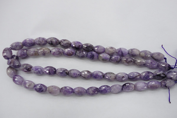 CDA333 15.5 inches 10*14mm faceted rice dyed dogtooth amethyst beads