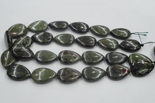 CDB219 15.5 inches 22*30mm flat teardrop natural dragon blood jasper beads