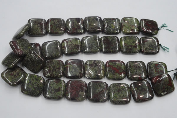 CDB222 15.5 inches 25*25mm square natural dragon blood jasper beads