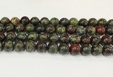 CDB344 15.5 inches 12mm round dragon blood jasper beads wholesale