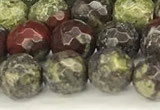 CDB350 15 inches 6mm faceted round dragon blood jasper beads