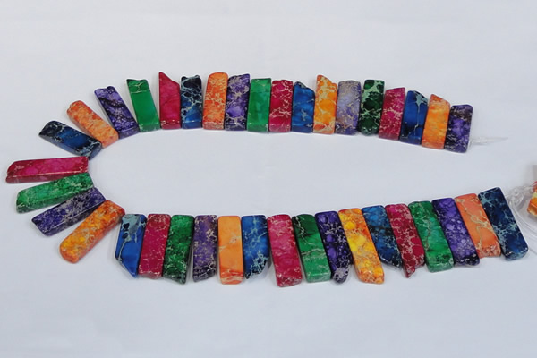CDE1005 Top drilled 9*15mm - 10*45mm sticks sea sediment jasper beads