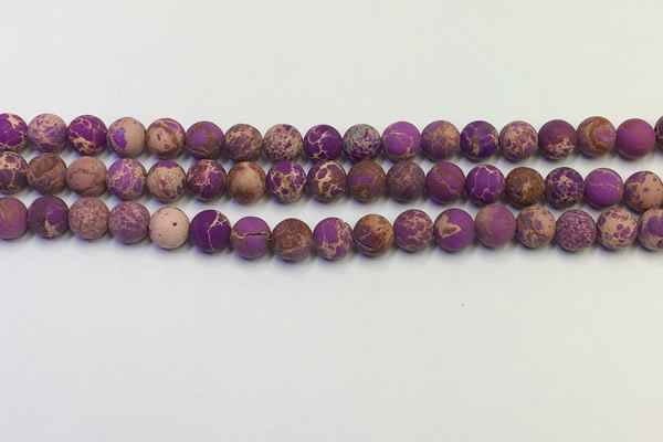 CDE1021 15.5 inches 6mm round matte sea sediment jasper beads