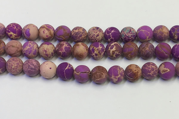 CDE1024 15.5 inches 12mm round matte sea sediment jasper beads