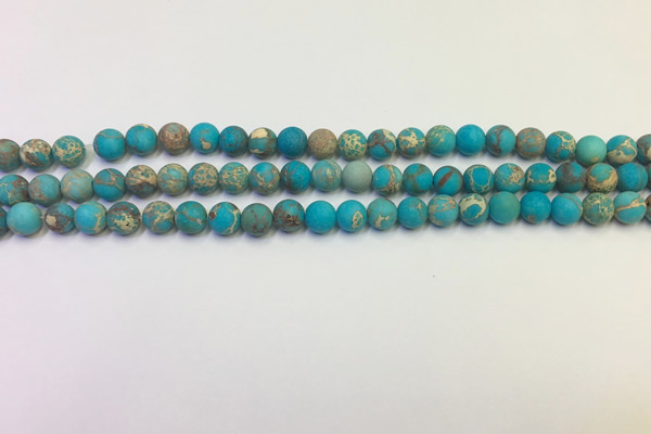 CDE1025 15.5 inches 4mm round matte sea sediment jasper beads