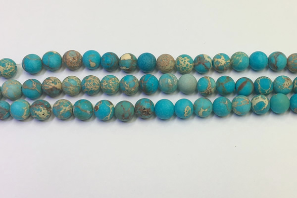 CDE1026 15.5 inches 6mm round matte sea sediment jasper beads