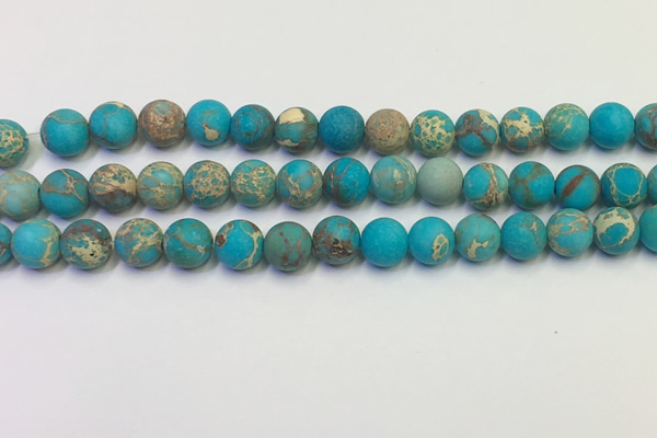 CDE1027 15.5 inches 8mm round matte sea sediment jasper beads
