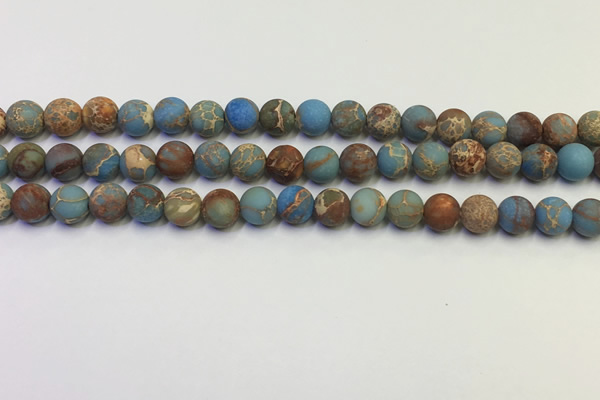 CDE1031 15.5 inches 6mm round matte sea sediment jasper beads
