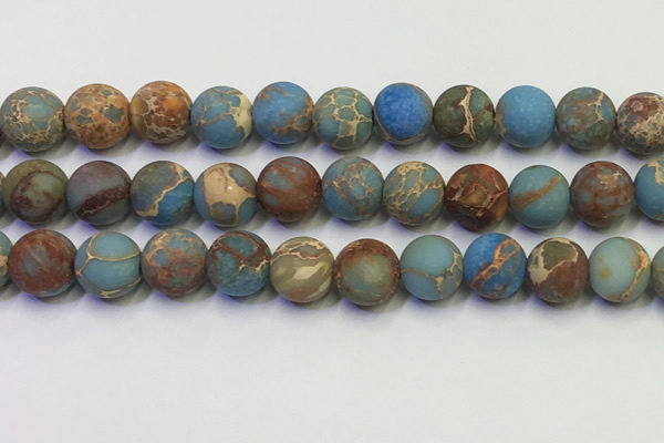 CDE1034 15.5 inches 12mm round matte sea sediment jasper beads