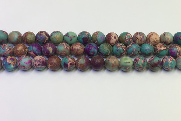 CDE1037 15.5 inches 8mm round matte sea sediment jasper beads