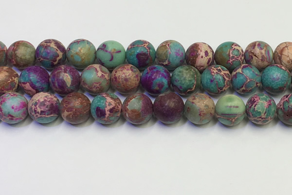 CDE1039 15.5 inches 12mm round matte sea sediment jasper beads