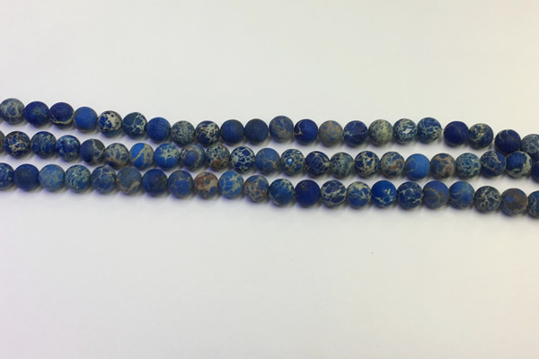 CDE1040 15.5 inches 4mm round matte sea sediment jasper beads