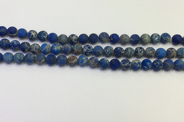CDE1041 15.5 inches 6mm round matte sea sediment jasper beads