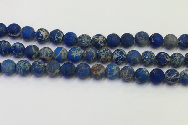 CDE1043 15.5 inches 10mm round matte sea sediment jasper beads