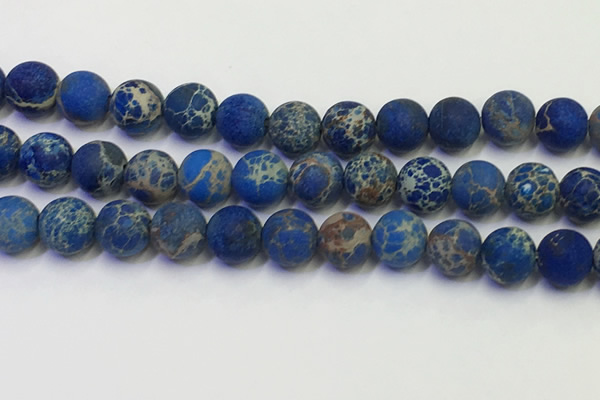 CDE1044 15.5 inches 12mm round matte sea sediment jasper beads