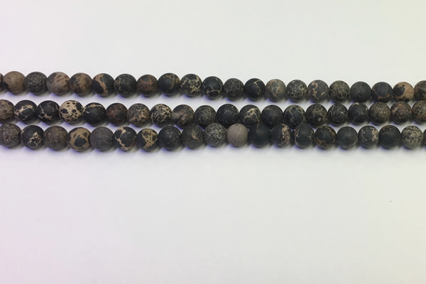 CDE1045 15.5 inches 4mm round matte sea sediment jasper beads