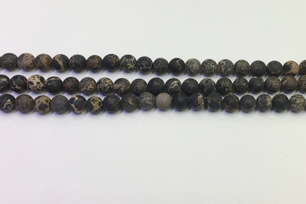 CDE1046 15.5 inches 6mm round matte sea sediment jasper beads