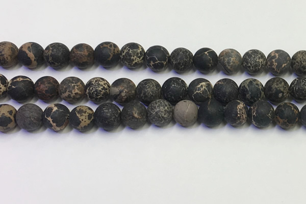 CDE1048 15.5 inches 10mm round matte sea sediment jasper beads