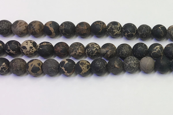 CDE1049 15.5 inches 12mm round matte sea sediment jasper beads