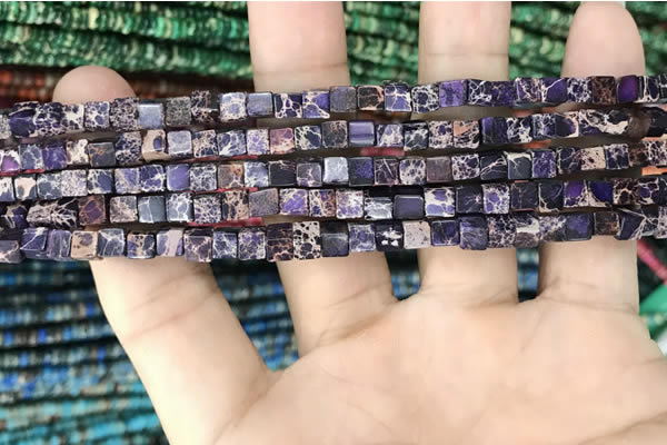 CDE1201 15.5 inches 4.5mm - 5mm cube sea sediment jasper beads