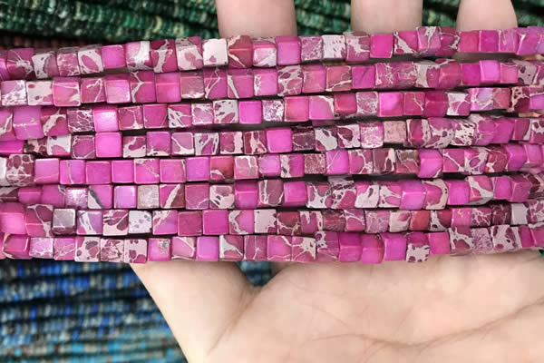 CDE1202 15.5 inches 4.5mm - 5mm cube sea sediment jasper beads