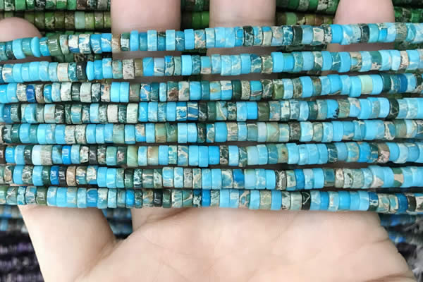 CDE1224 15.5 inches 2.5*4mm heishi sea sediment jasper beads