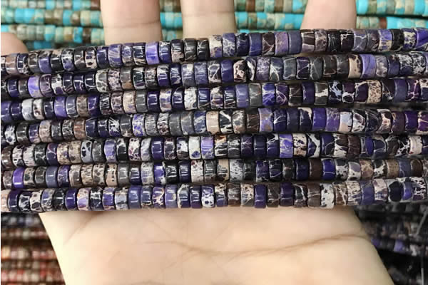 CDE1231 15.5 inches 3*6mm heishi sea sediment jasper beads