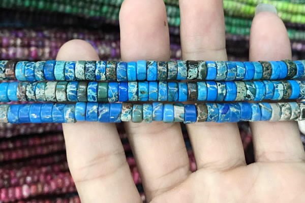 CDE1234 15.5 inches 3*6mm heishi sea sediment jasper beads