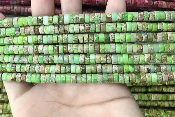 CDE1236 15.5 inches 3*6mm heishi sea sediment jasper beads